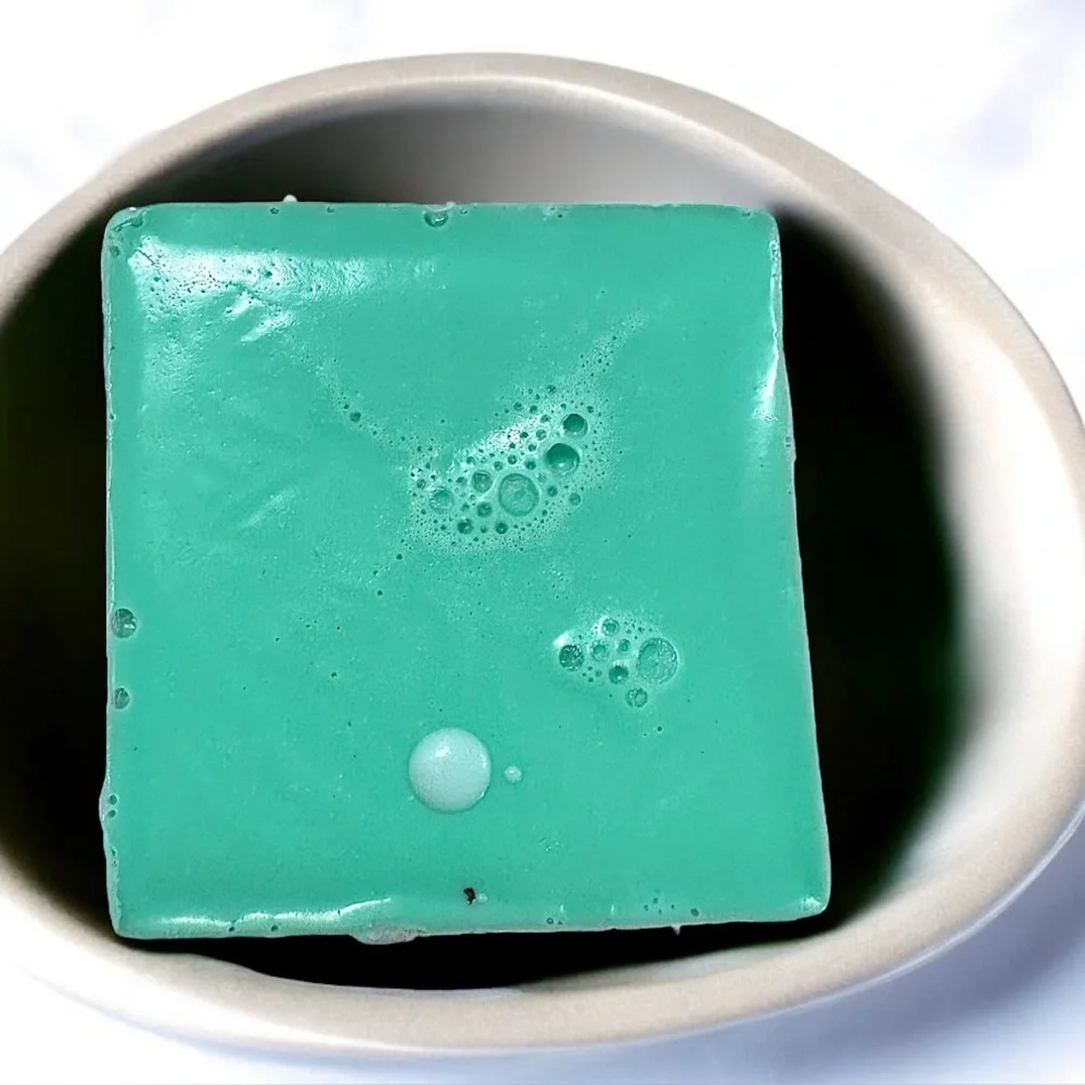 Green apple Soap handmade guitar 2.5x2.5in 6oz oatmeal based